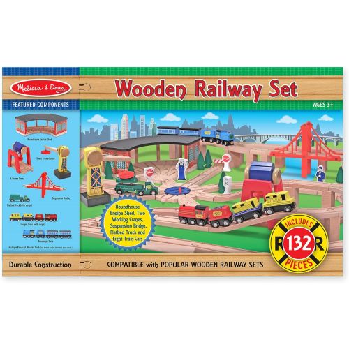  Melissa & Doug Wooden Railway Set