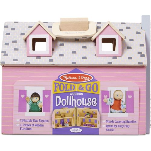  Melissa & Doug Fold and Go Wooden Dollhouse