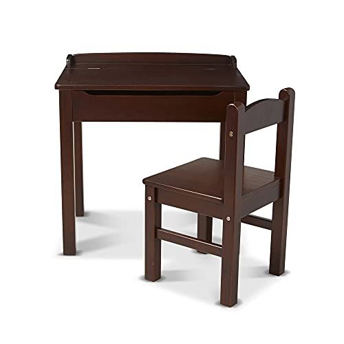  Melissa & Doug Child’s Lift-Top Desk & Chair (Kids Furniture, Espresso, Brown, 2 Pieces, 16.1” H x 23.6” W x 23.2” L, Great Gift for Girls and Boys  Best for 3, 4, 5, 6, 7 and 8 Y