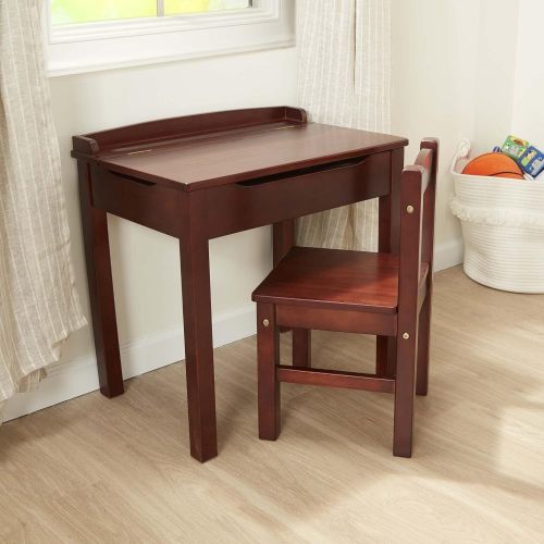  Melissa & Doug Child’s Lift-Top Desk & Chair (Kids Furniture, Espresso, Brown, 2 Pieces, 16.1” H x 23.6” W x 23.2” L, Great Gift for Girls and Boys  Best for 3, 4, 5, 6, 7 and 8 Y