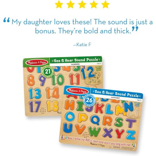  Melissa & Doug Number & Alphabet Sound Puzzle Bundle