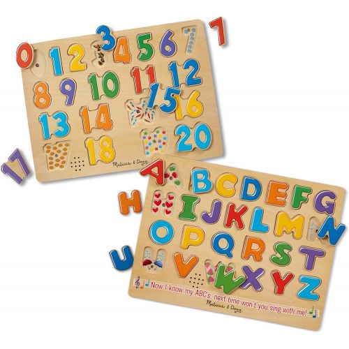  Melissa & Doug Number & Alphabet Sound Puzzle Bundle