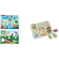 Melissa & Doug Magnetic Wooden Puzzle Game Set, 2-Pack, Fishing and Bug Catching & Magnetic Hide & Seek Board (Developmental Activity Toy, 9 Pieces), Great Gift for Girls and Boys