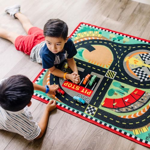  Melissa & Doug Round the Speedway Race Track Rug Toy