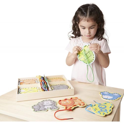  Melissa & Doug Alphabet Wooden Lacing Cards With Double-Sided Panels and Matching Laces