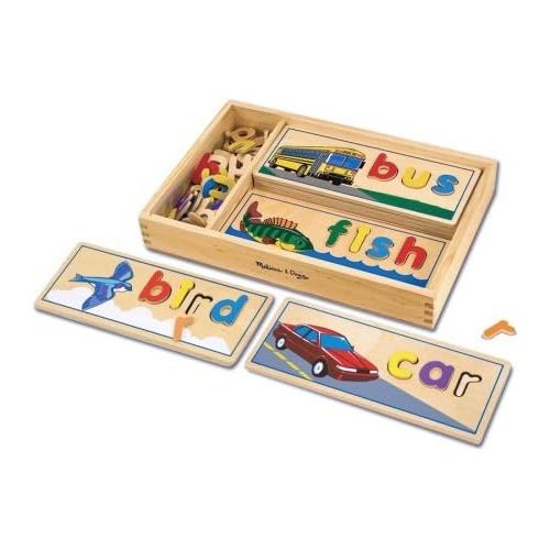  Melissa & Doug See & Spell Wooden Play Set + FREE Scratch Art Mini-Pad Bundle [29407]