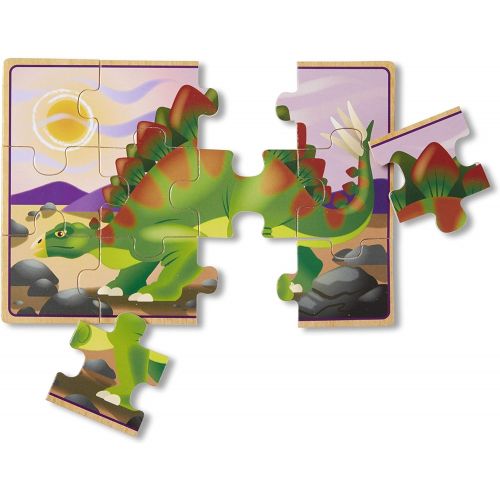  Melissa & Doug Wooden Jigsaw Puzzles in a Box - Dinosaur