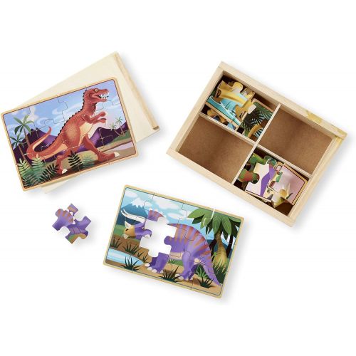  Melissa & Doug Wooden Jigsaw Puzzles in a Box - Dinosaur