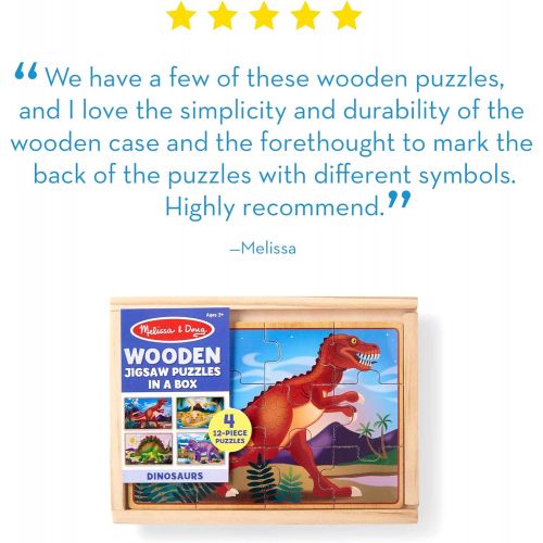  Melissa & Doug Wooden Jigsaw Puzzles in a Box - Dinosaur