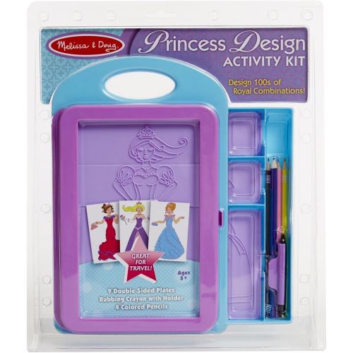  Melissa & Doug Princess Design Activity Kit w/ 9 Double Sided Textured Fashion Plates + Free Scratch Art Mini Pad Bundle [49092]