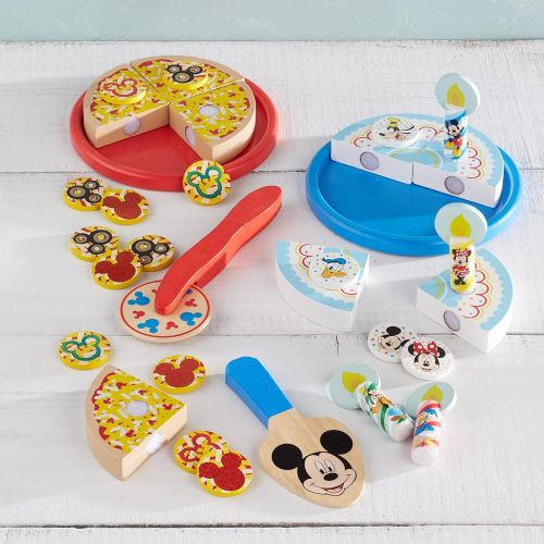  Melissa & Doug Disney Mickey Mouse Wooden Pizza and Birthday Cake Set (E Commerce Packaging)