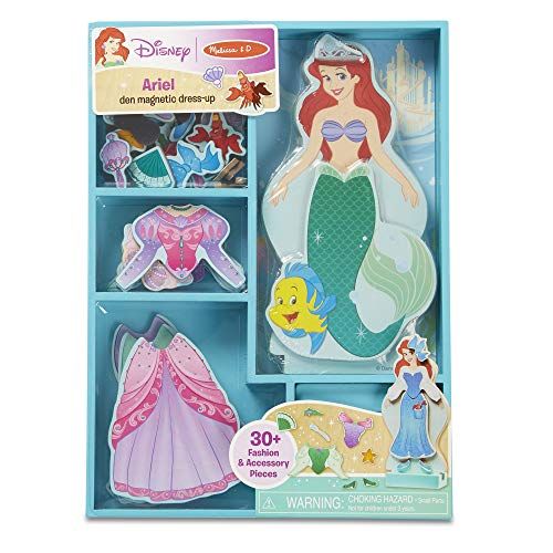  Melissa & Doug Disney Ariel Magnetic Dress Up Wooden Doll Pretend Play Set (30+ pcs)