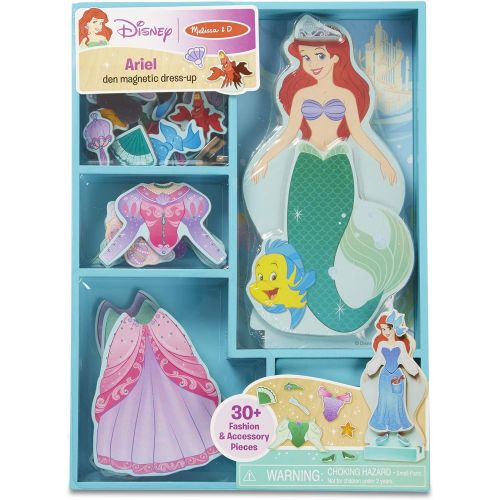  Melissa & Doug Disney Ariel Magnetic Dress Up Wooden Doll Pretend Play Set (30+ pcs)