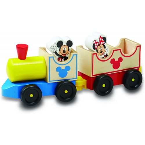  Melissa & Doug Disney Baby Mickey Mouse and Friends All Aboard Wooden Train Toy With 3 Train Cars and 5 Characters