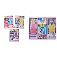 Melissa & Doug Disney Cinderella, Belle & Rapunzel Magnetic Dress Up Bundle & Sleeping Beauty and Snow White Wooden Magnetic Dress Up Play Set
