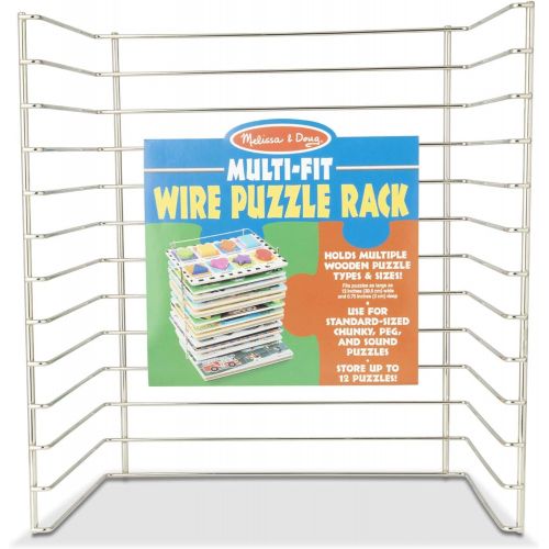  Melissa & Doug Multi Fit Wire Puzzle Rack & Disney Peg Puzzle Bundle Alphabet, Numbers, Shapes & Colors