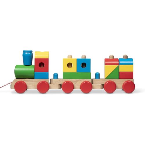  Melissa & Doug Wooden Jumbo Stacking Train  4-Color Classic Wooden Toddler Toy (17 Pieces, Great Gift for Girls and Boys  Best for 2, 3, and 4 Year Olds)