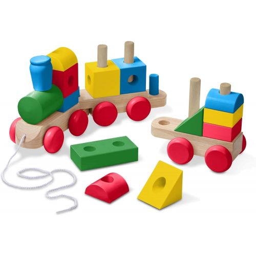  Melissa & Doug Wooden Jumbo Stacking Train  4-Color Classic Wooden Toddler Toy (17 Pieces, Great Gift for Girls and Boys  Best for 2, 3, and 4 Year Olds)