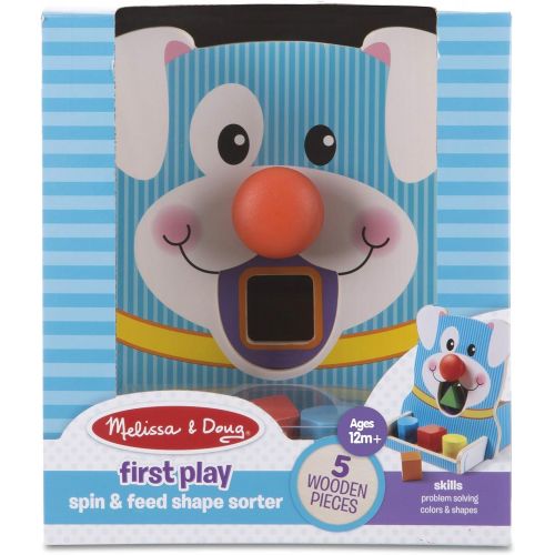  Melissa & Doug First Play Wooden Spin & Feed Shape Sorter