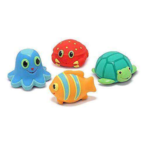  Melissa & Doug Sunny Patch Seaside Sidekicks Squirters With 4 Squeeze-and-Squirt Animals - Water Toys for Kids