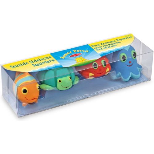  Melissa & Doug Sunny Patch Seaside Sidekicks Squirters With 4 Squeeze-and-Squirt Animals - Water Toys for Kids