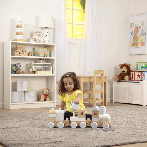  Melissa & Doug Jumbo Wooden Stacking Train - Natural