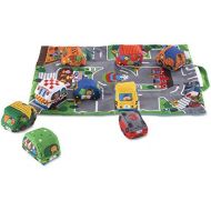 Melissa & Doug Take-Along Town Play Mat (9 Soft Vehicles, 19.25 x 14.25 Inches, Great Gift for Girls and Boys - Best for Babies and Toddlers, 6 Month Olds, 1 and 2 Year Olds)