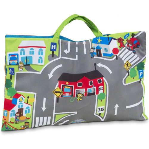  Melissa & Doug Take-Along Town Play Mat (9 Soft Vehicles, 19.25 x 14.25 Inches, Great Gift for Girls and Boys - Best for Babies and Toddlers, 6 Month Olds, 1 and 2 Year Olds)