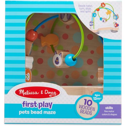  Melissa & Doug First Play Pets Wooden Bead Maze with Suction Cups for Babies and Toddlers