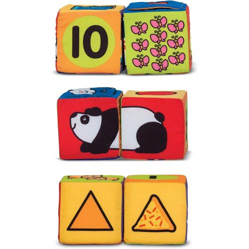  Melissa & Doug Match & Build Soft Blocks (Developmental Toys, 14 Pieces, Great Gift for Girls and Boys - Best for Babies and Toddlers, 9 Month Olds, 1 and 2 Year Olds)