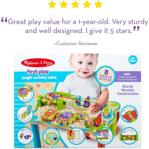  Melissa & Doug First Play Jungle Wooden Activity Table (Sturdy WoodenBaby Toy, Great Gift for Girls and Boys - Best for Babies and Toddlers, 12 Month Olds, 1 and 2 Year Olds)