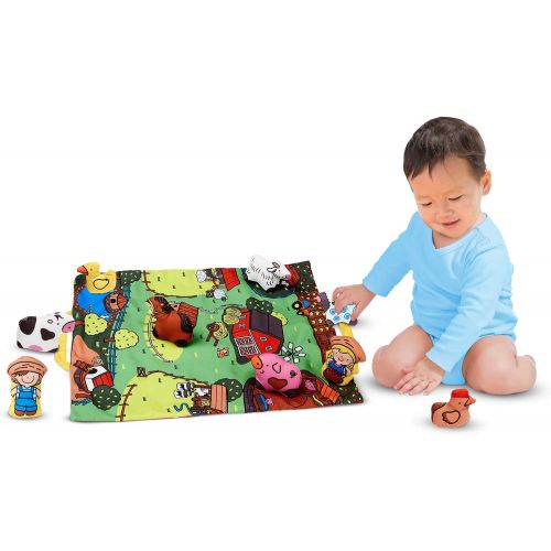  Visit the Melissa & Doug Store Melissa & Doug Take-Along Farm Baby and Toddler Play Mat (19.25 x 14.5 inches) With 9 Animals - Folds To Be Convenient Storage Bag for Travel