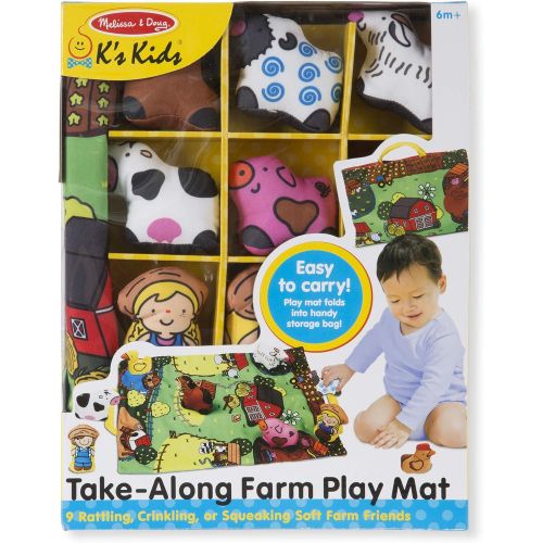  Visit the Melissa & Doug Store Melissa & Doug Take-Along Farm Baby and Toddler Play Mat (19.25 x 14.5 inches) With 9 Animals - Folds To Be Convenient Storage Bag for Travel