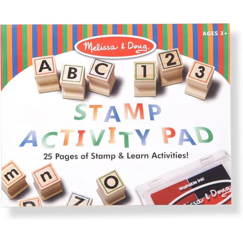  [아마존베스트]Melissa & Doug Deluxe Wooden Stamp Set ABCs 123s