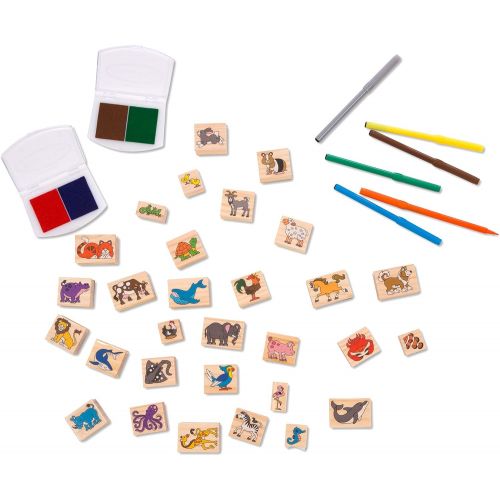  [아마존베스트]Melissa & Doug Deluxe Wooden Stamp Set  Animals