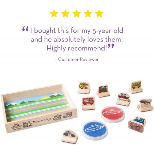  [아마존베스트]Melissa & Doug First Wooden Stamp Set  Vehicles