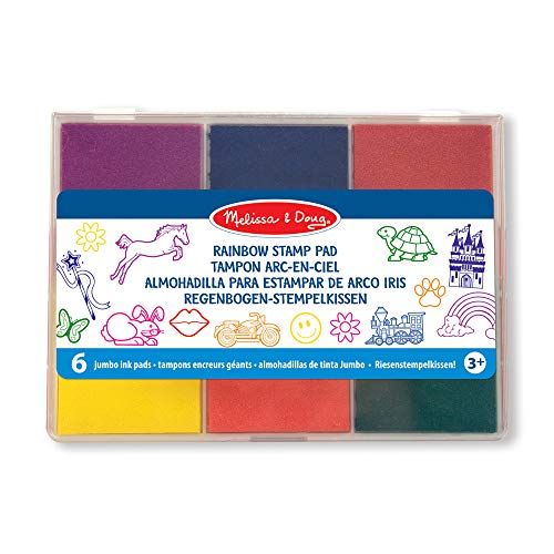  [아마존베스트]Melissa & Doug Rainbow Stamp Pad - 6 Washable Inks