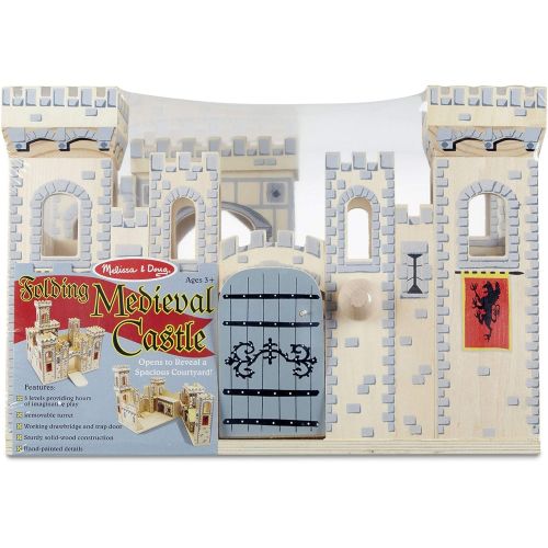  Melissa & Doug Deluxe Folding Medieval Wooden Castle - Hinged for Compact Storage H: 19.7 x W: 18.5 x D: 14.2