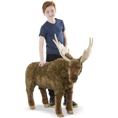  Melissa & Doug 8815 Standing Lifelike Plush Giant Moose Stuffed Animal, 38 X 41.5 X 13, Brown, 38 x 41.5 x 13