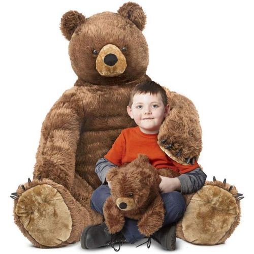  Melissa & Doug Giant Brown Bear and Baby Cub - Lifelike Stuffed Animals (nearly 3 feet tall)