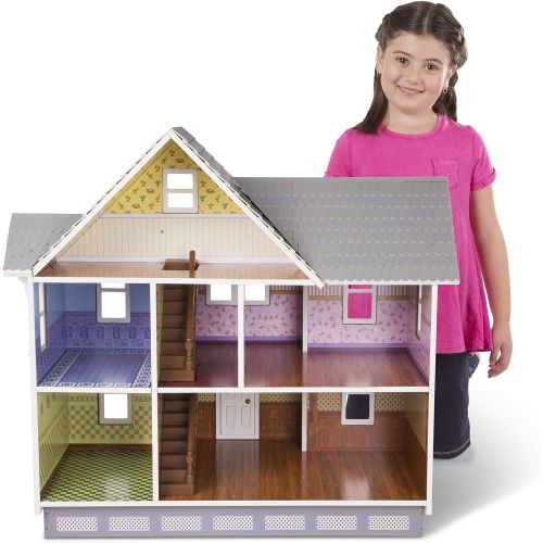  Melissa & Doug Classic Heirloom Victorian Wooden Dollhouse [White]