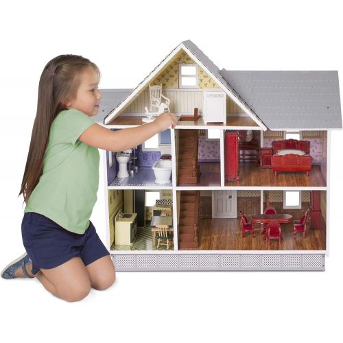  Melissa & Doug Classic Heirloom Victorian Wooden Dollhouse [White]