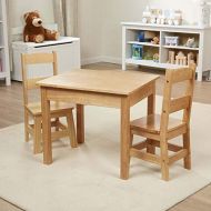 Melissa & Doug Solid Wood Table & Chairs, Kids Furniture, Sturdy Wooden Furniture, 3-Piece Set, 20” H x 23.5” W x 20.5” L