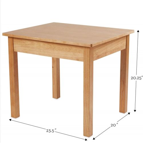  Melissa & Doug Solid Wood Table & Chairs, Kids Furniture, Sturdy Wooden Furniture, 3-Piece Set, 20” H x 23.5” W x 20.5” L