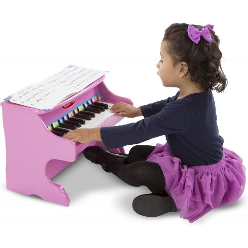  Melissa & Doug Learn-to-Play Pink Piano With 25 Keys and Color-Coded Songbook