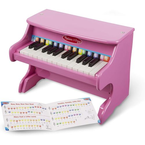  Melissa & Doug Learn-to-Play Pink Piano With 25 Keys and Color-Coded Songbook