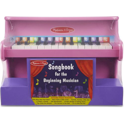  Melissa & Doug Learn-to-Play Pink Piano With 25 Keys and Color-Coded Songbook