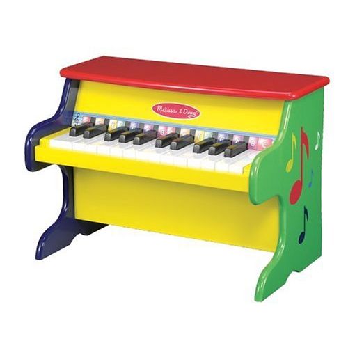  Melissa & Doug Learn-to-Play Piano, Musical Instruments, Solid Wood Construction, 25 Keys and 2 Full Octaves, 11.5” H x 9.5” W x 16” L