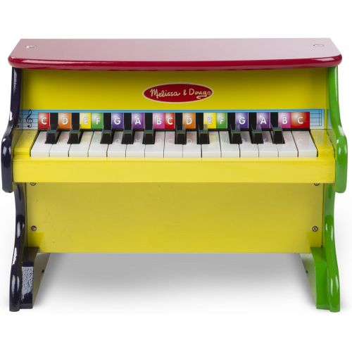  Melissa & Doug Learn-to-Play Piano, Musical Instruments, Solid Wood Construction, 25 Keys and 2 Full Octaves, 11.5” H x 9.5” W x 16” L