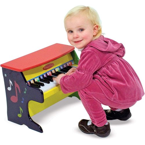  Melissa & Doug Learn-to-Play Piano, Musical Instruments, Solid Wood Construction, 25 Keys and 2 Full Octaves, 11.5” H x 9.5” W x 16” L